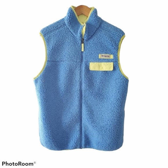 Columbia PFG Blue and Green Fleece Vest Size Med - Picture 1 of 7